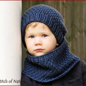 Crochet PATTERN The Portland Slouchy Hat and Cowl Set Pattern, Crochet Slouchy Beanie Baby to Adult sizes Boys, Girls id: 16062 image 2