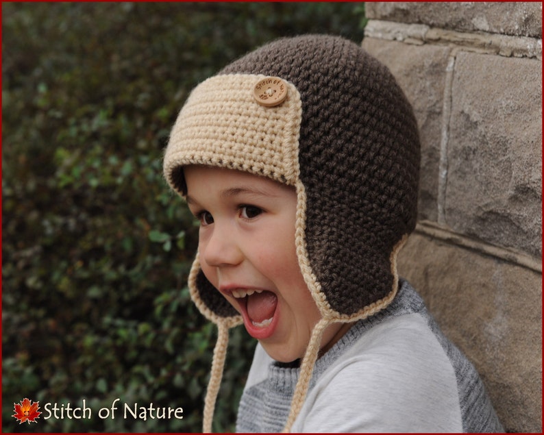 Crochet PATTERN The Skylar Aviator Hat, Pilot Hat Pattern Newborn to Adult sizes Girls, Boys id: 16006 image 2