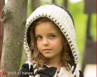 Crochet PATTERN - The Middleton Bonnet Pattern, Hood Pattern (Toddler to Adult sizes - Girls) - id: 16058