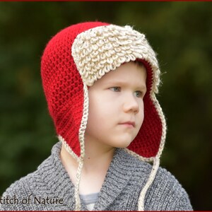 Crochet PATTERN The Red Baron Aviator Hat, Pilot Hat Pattern Newborn to Adult sizes Girls, Boys id: 16067 image 5