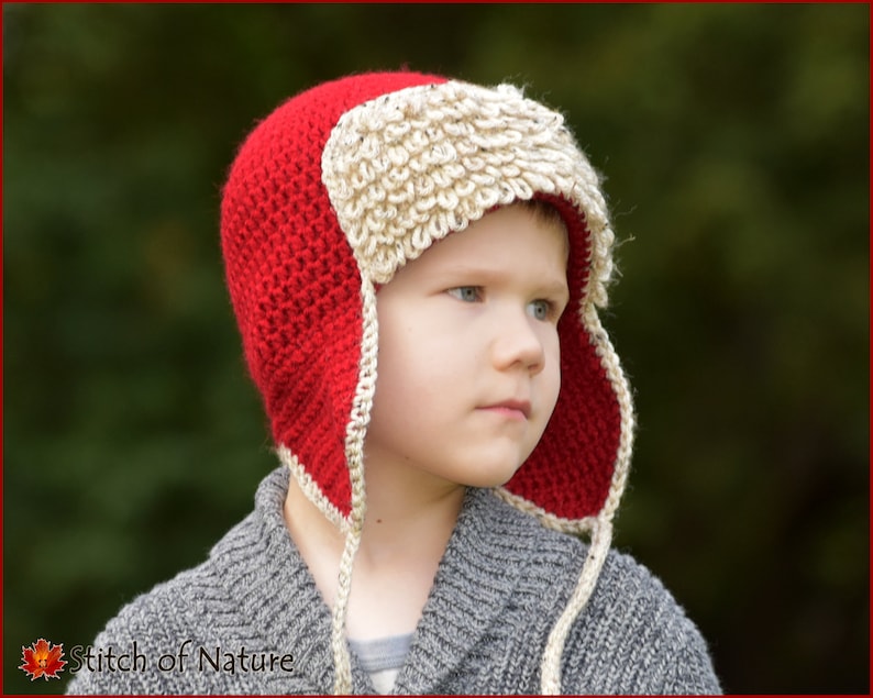 Crochet PATTERN The Red Baron Aviator Hat, Pilot Hat Pattern Newborn to Adult sizes Girls, Boys id: 16067 image 5