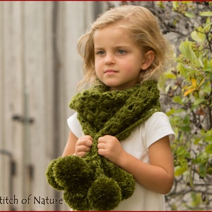 Crochet Vancouver Scarf PATTERN – Pom Pom Infinity Scarf (Toddler to Adult) (PDF Pattern)