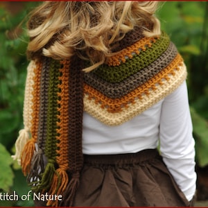 Crochet PATTERN The Heartland Shawl Scarf Pattern Toddler to Adult sizes Girls id: 16030 image 1