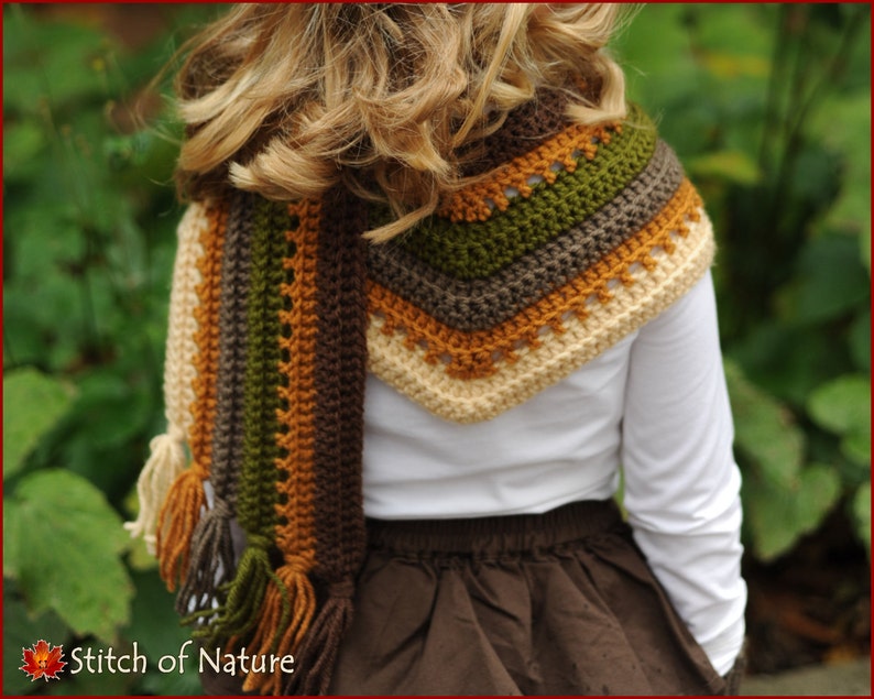 Crochet PATTERN The Heartland Shawl Scarf Pattern Toddler to Adult sizes Girls id: 16030 image 1