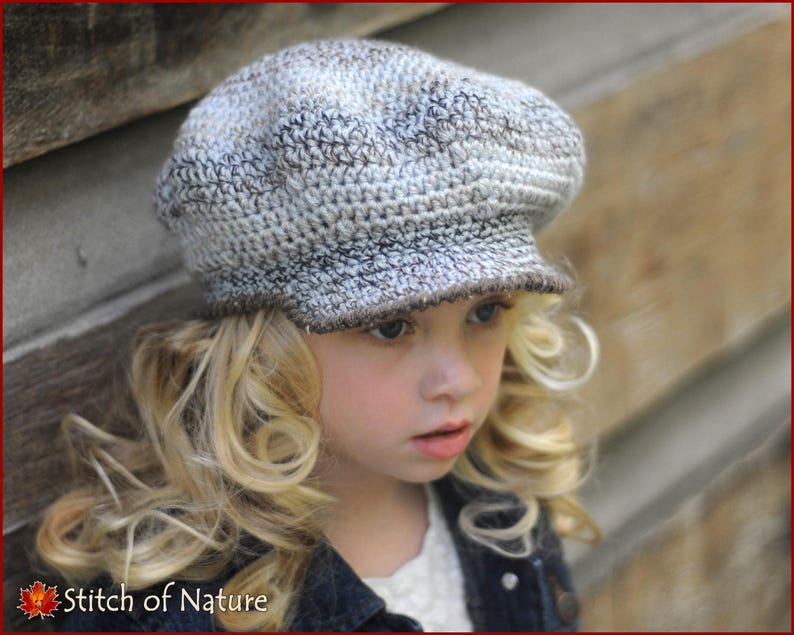 Crochet PATTERN The Belmont Scally Cap, Newsboy Hat, 1920s Hat Pattern 18in doll, Newborn to Adult sizes Girls, Boys id: 16019 image 4