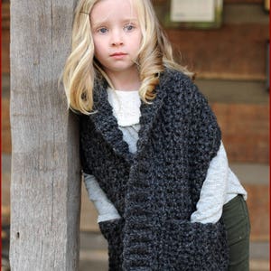 Crochet PATTERN The Westfield Pocket Wrap Pattern, Crochet Pocket Shawl Pattern Toddler to Adult sizes Girls id: 16045 image 5