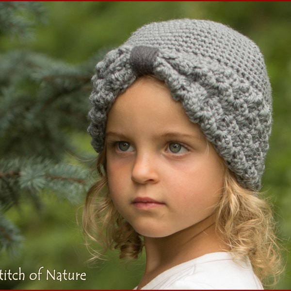 Crochet PATTERN - The Margaret Turban Hat, 1920s Hat Pattern, Vintage Hat Pattern (18 inch doll, Newborn to Adult sizes - Girls) - id: 16042