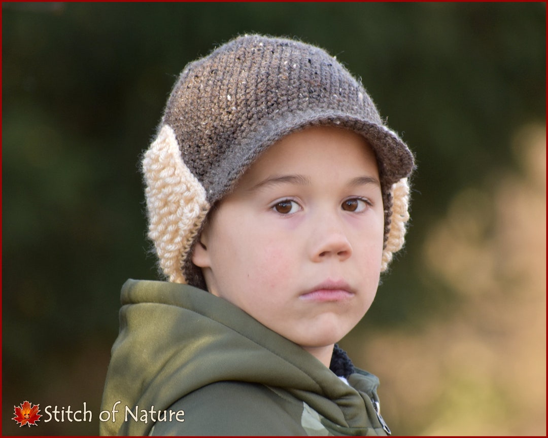 Crochet PATTERN the Ozark Hunting Hat Pattern, Brimmed Beanie Pattern