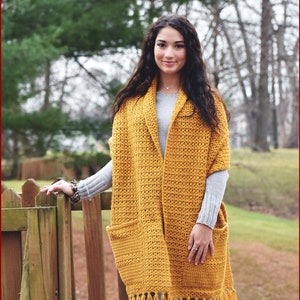 Crochet PATTERN The Pason Pocket Shawl Pattern, Pocket Wrap Crochet Pattern Child to Adult sizes Girls id: 16129 image 9