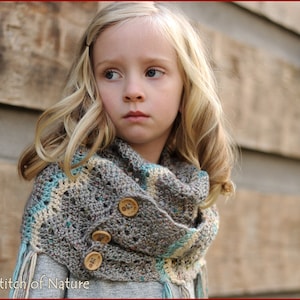 Crochet PATTERN The Birchwood Chevron Scarf, Infinity Scarf Pattern Toddler to Adult sizes Girls id: 16074 image 1