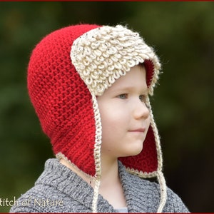 Crochet PATTERN The Red Baron Aviator Hat, Pilot Hat Pattern Newborn to Adult sizes Girls, Boys id: 16067 image 6