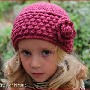 Crochet PATTERN The Rosedale Vintage Hat Pattern, Beanie Pattern 18 Doll, Baby to Adult sizes Girls id: 16046 image 3