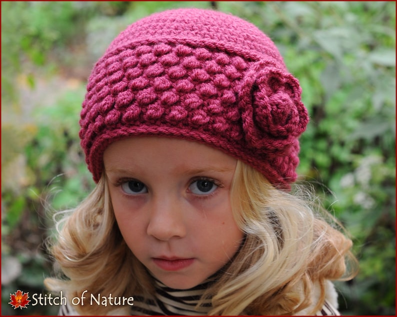 Crochet PATTERN The Rosedale Vintage Hat Pattern, Beanie Pattern 18 Doll, Baby to Adult sizes Girls id: 16046 image 3