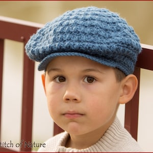 Crochet PATTERN - The Collins Scally Cap/Newsboy Hat, Girls Beret Pattern (18" doll, Newborn to Adult sizes - Girls, Boys) - id: 16038