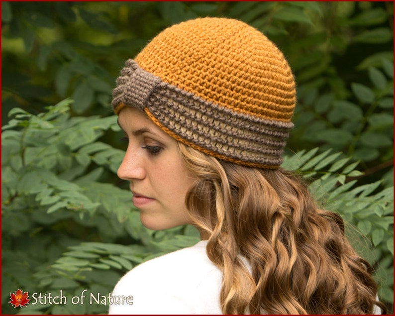 Crochet PATTERN The Eleanor Turban Hat, 1920s Hat Pattern Baby to Adult sizes Girls id: 16022 image 4