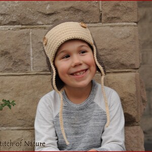 Crochet PATTERN The Skylar Aviator Hat, Pilot Hat Pattern Newborn to Adult sizes Girls, Boys id: 16006 image 4