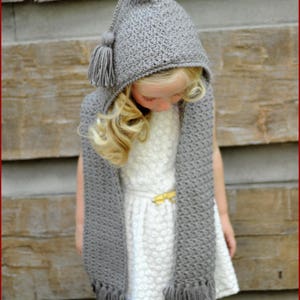 Crochet PATTERN The Elwood Hooded Scarf Toddler to Adult sizes Girls id: 16015 image 6