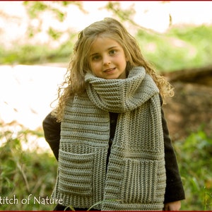 Crochet PATTERN The Tacoma Button Hood Scarf Pattern, Hooded Scarf, Pocket Scarf, Pocket Shawl Pattern Toddler Adult sizes id: 16117 image 1