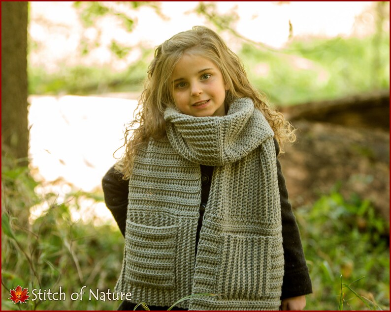 Crochet PATTERN The Tacoma Button Hood Scarf Pattern, Hooded Scarf, Pocket Scarf, Pocket Shawl Pattern Toddler Adult sizes id: 16117 image 1
