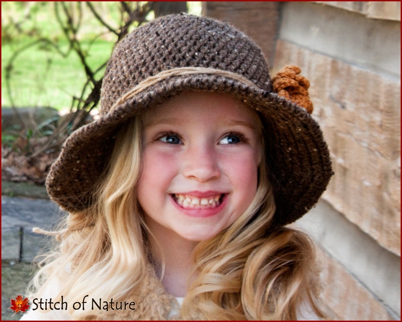 Crochet PATTERN The Walden Sunflower Wide-brimmed Hat with Jute Twine Cord Toddler to Adult sizes Girls id: 16001 image 4