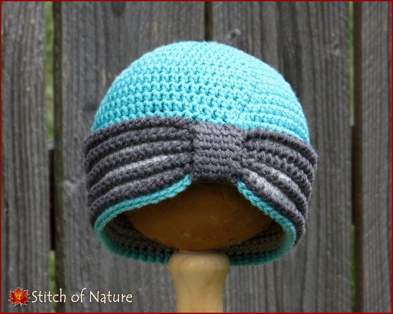 Crochet PATTERN The Eleanor Turban Hat, 1920s Hat Pattern Baby to Adult sizes Girls id: 16022 image 5