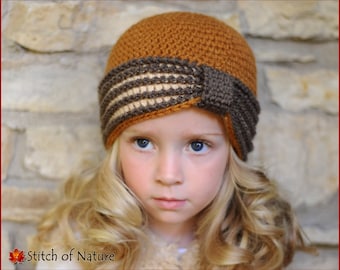 Crochet PATTERN - The Eleanor Turban Hat, 1920s Hat Pattern (Baby to Adult sizes - Girls) - id: 16022