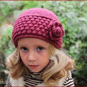 Crochet PATTERN The Rosedale Vintage Hat Pattern, Beanie Pattern 18 Doll, Baby to Adult sizes Girls id: 16046 image 1