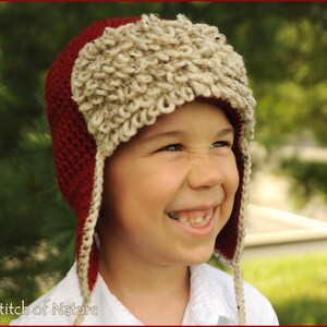 Crochet PATTERN The Red Baron Aviator Hat, Pilot Hat Pattern Newborn to Adult sizes Girls, Boys id: 16067 image 4