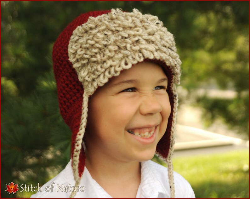 Crochet PATTERN The Red Baron Aviator Hat, Pilot Hat Pattern Newborn to Adult sizes Girls, Boys id: 16067 image 4