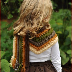 Crochet PATTERN The Heartland Shawl Scarf Pattern Toddler to Adult sizes Girls id: 16030 image 4