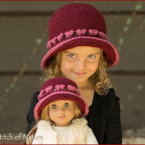 Crochet PATTERN - The Topeka Brimmed Hat Pattern (18" doll size, Baby to Adult sizes - Girls) - id: 16068