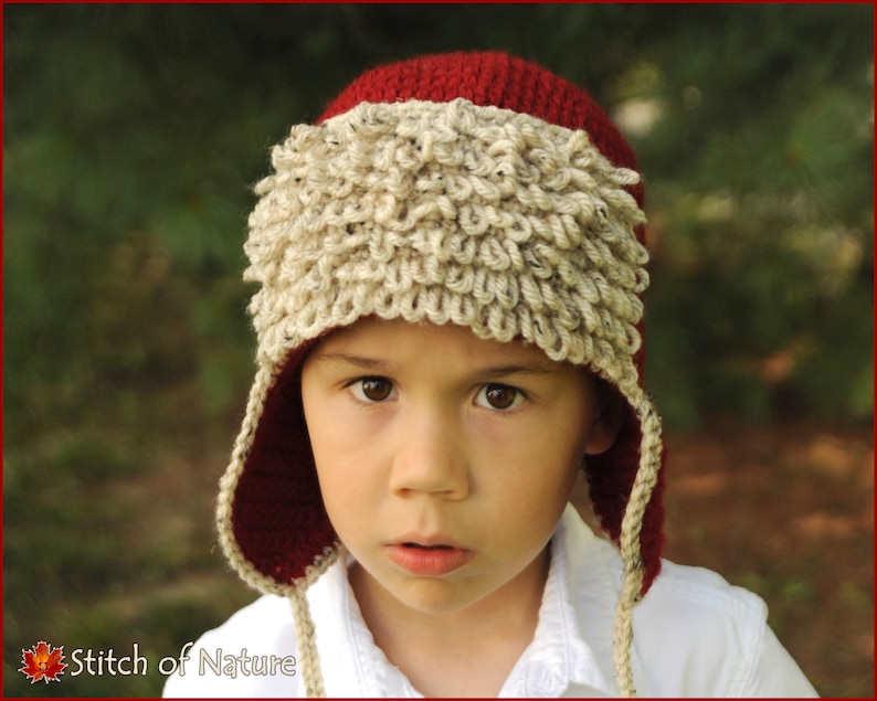 Crochet PATTERN The Red Baron Aviator Hat, Pilot Hat Pattern Newborn to Adult sizes Girls, Boys id: 16067 image 1