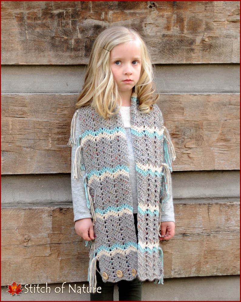 Crochet PATTERN The Birchwood Chevron Scarf, Infinity Scarf Pattern Toddler to Adult sizes Girls id: 16074 image 4