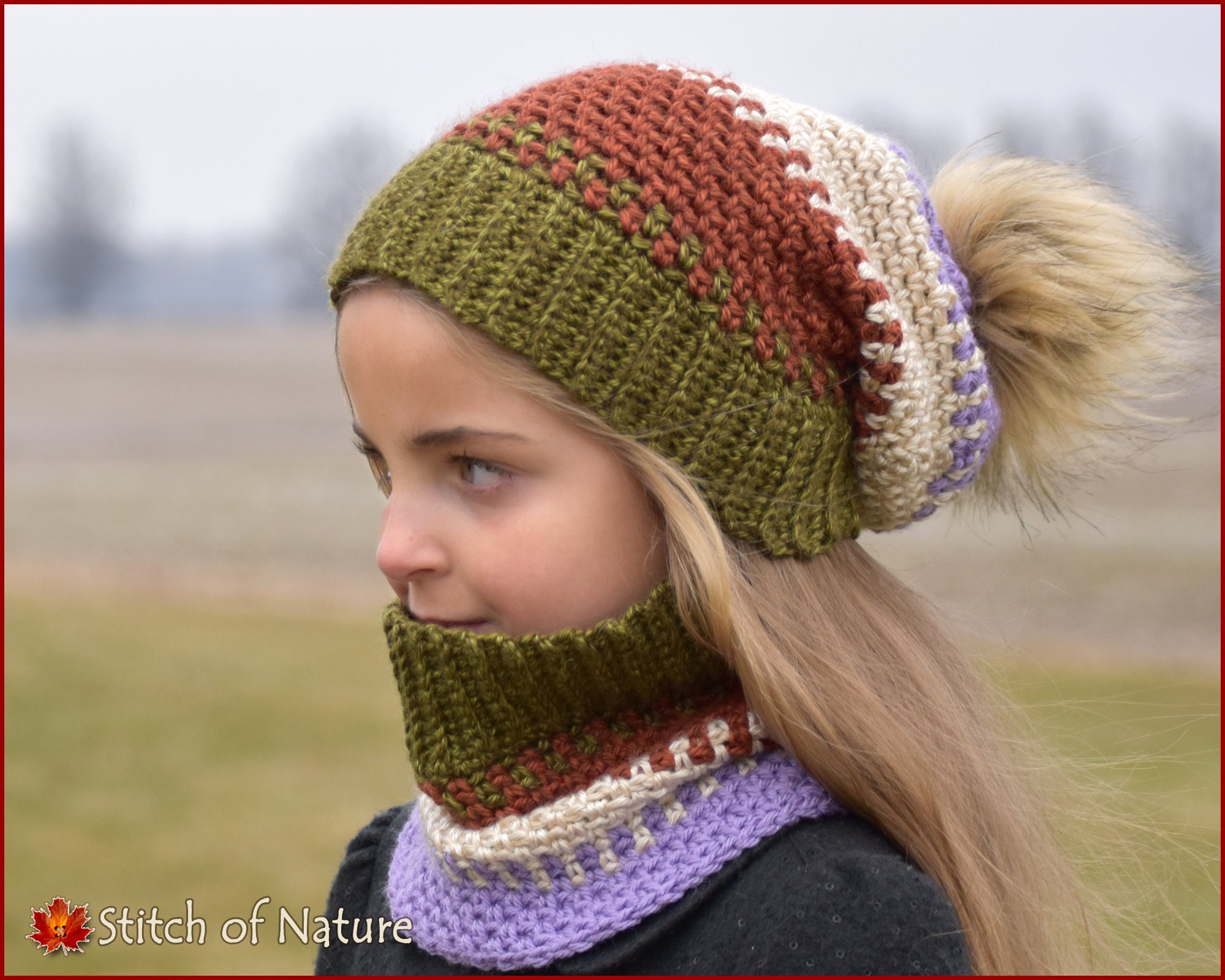 Crochet PATTERN the Knoxville Slouchy Hat and Cowl Set | Etsy