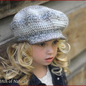 Crochet Hat PATTERN - The Belmont Scally Cap, Newsboy Hat Pattern (18 inch doll size, Newborn to Adult sizes - Girls, Boys) - id: 16019