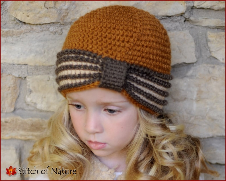 Crochet PATTERN The Eleanor Turban Hat, 1920s Hat Pattern Baby to Adult sizes Girls id: 16022 image 2