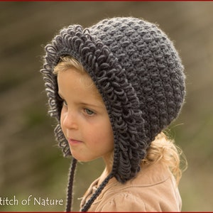 Crochet PATTERN - The Stone Ridge Bonnet Pattern (18&quot; Doll, Newborn to Adult sizes - Girls) - id: 16082