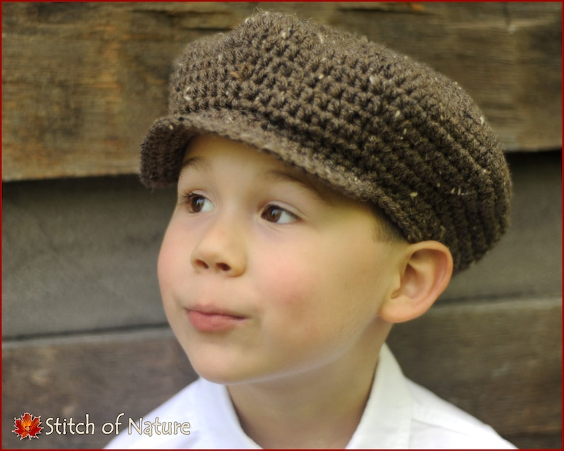 Crochet PATTERN The Belmont Scally Cap, Newsboy Hat, 1920s Hat Pattern 18in doll, Newborn to Adult sizes Girls, Boys id: 16019 image 3