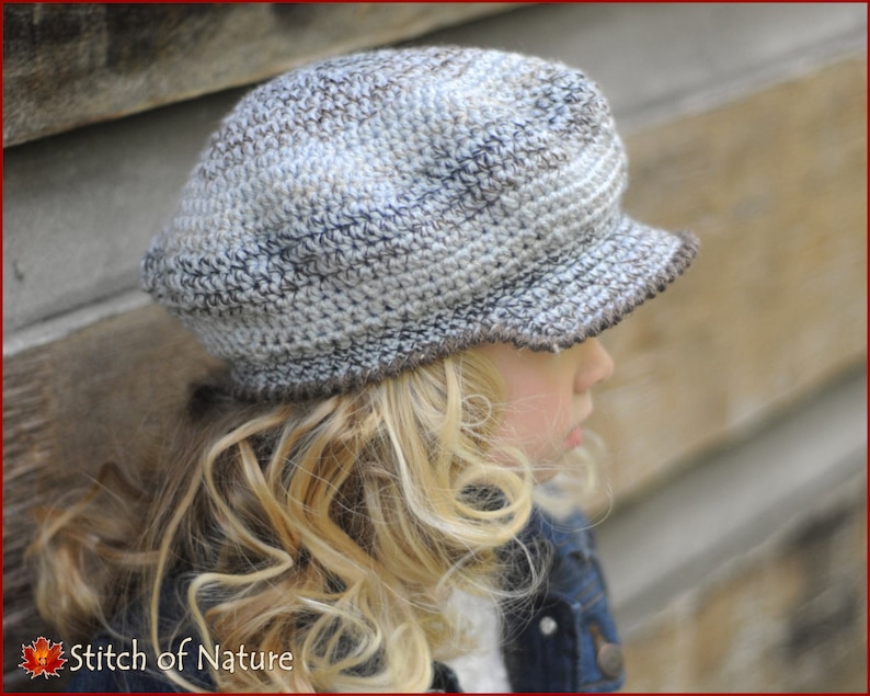 Crochet PATTERN The Belmont Scally Cap, Newsboy Hat, 1920s Hat Pattern 18in doll, Newborn to Adult sizes Girls, Boys id: 16019 image 5