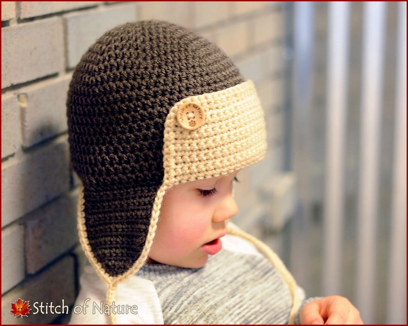 Crochet PATTERN The Skylar Aviator Hat, Pilot Hat Pattern Newborn to Adult sizes Girls, Boys id: 16006 image 5