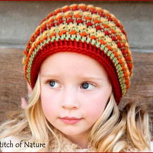 Crochet PATTERN The Autumn Brook Slouchy Hat Toddler to Adult sizes Girls, Boys id: 16008 image 1