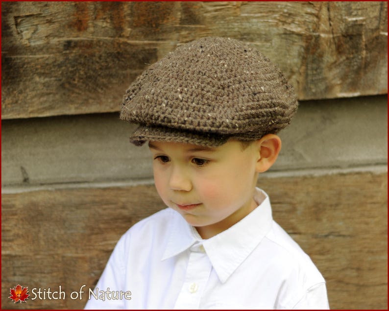 Crochet PATTERN The Belmont Scally Cap, Newsboy Hat, 1920s Hat Pattern 18in doll, Newborn to Adult sizes Girls, Boys id: 16019 image 6