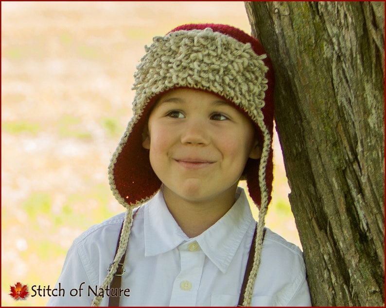 Crochet PATTERN The Red Baron Aviator Hat, Pilot Hat Pattern Newborn to Adult sizes Girls, Boys id: 16067 image 8