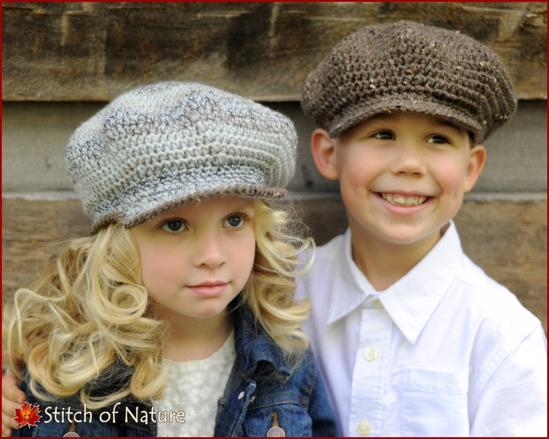 Crochet PATTERN The Belmont Scally Cap, Newsboy Hat, 1920s Hat Pattern 18in doll, Newborn to Adult sizes Girls, Boys id: 16019 image 7