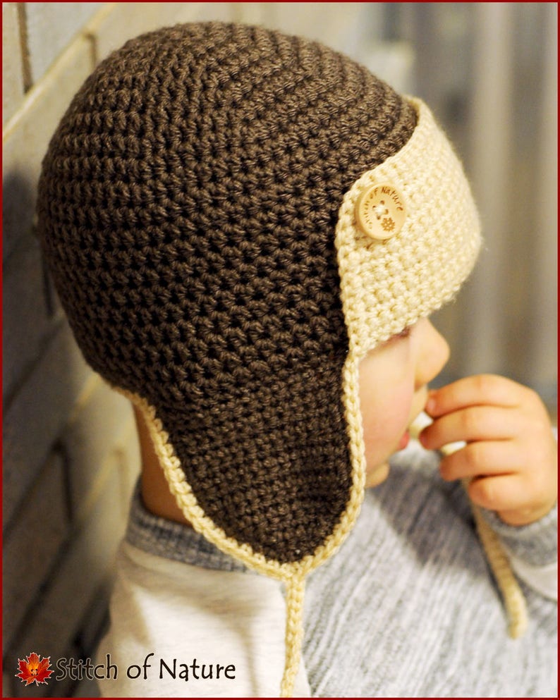 Crochet PATTERN The Skylar Aviator Hat, Pilot Hat Pattern Newborn to Adult sizes Girls, Boys id: 16006 image 6