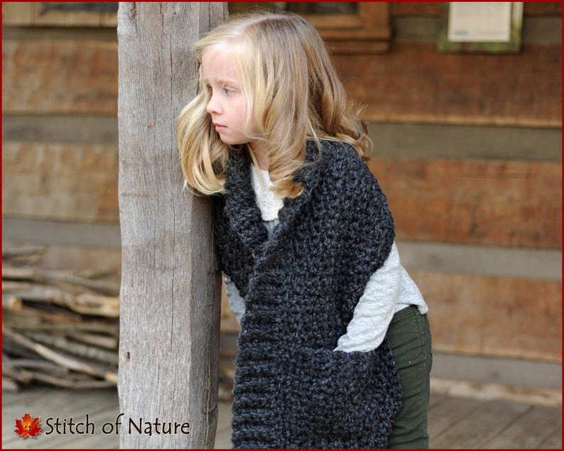 Crochet PATTERN The Westfield Pocket Wrap Pattern, Crochet Pocket Shawl Pattern Toddler to Adult sizes Girls id: 16045 image 2