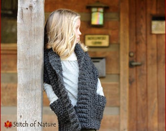 Crochet PATTERN - The Westfield Pocket Wrap Pattern, Crochet Pocket Shawl Pattern (Toddler to Adult sizes - Girls) - id: 16045