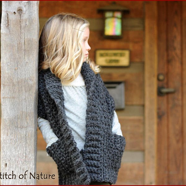 Crochet PATTERN - The Westfield Pocket Wrap Pattern, Crochet Pocket Shawl Pattern (Toddler to Adult sizes - Girls) - id: 16045