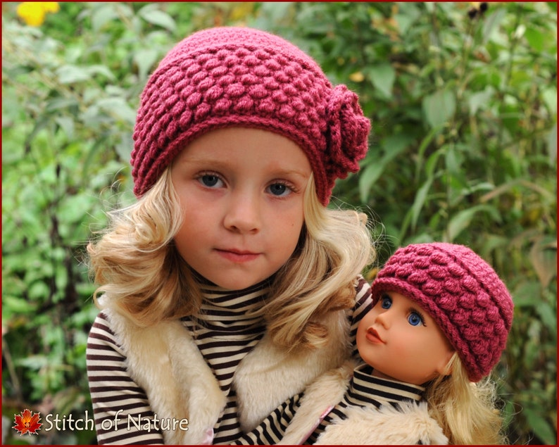 Crochet PATTERN The Rosedale Vintage Hat Pattern, Beanie Pattern 18 Doll, Baby to Adult sizes Girls id: 16046 image 2