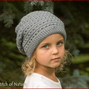 Crochet PATTERN - The Cooper Slouchy Hat, Slouchy Beanie Pattern (18" Doll Size, Baby to Adult sizes - Girls, Boys) - id: 16028